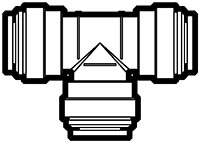 1/4 Inch Tube Outside Diameter Polypropylene Push-To-Connect Union Tee Fitting