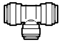 3/8 x 1/4 x 3/8 Inch Tube Outside Diameter Polypropylene Push-To-Connect Union Tee Fitting