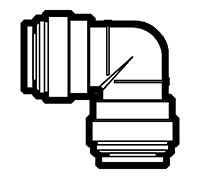 1/4 Inch Tube Outside Diameter Polypropylene Push-To-Connect Union Elbow