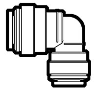 5/16 x 1/4 Inch Tube Outside Diameter Polypropylene Push-To-Connect Union Elbow