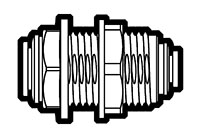 3/8 x 1/4 Inch Tube Outside Diameter Polypropylene Push-To-Connect Bulkhead Union