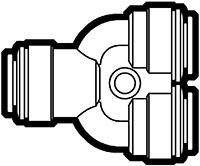 Polypropylene Push-To-Connect and Metric Two Way Divider Adapter Fittings