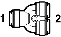 Polypropylene Push-To-Connect and Metric Two Way Divider Adapter Fittings - 2