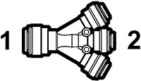 Acetal and Polypropylene Push-To-Connect Three Way Divider Adapter Fittings - 2