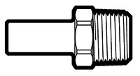 Acetal and Polypropylene Push-To-Connect Stem to Male Straight Adapter Fittings