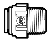 Acetal and Polypropylene Push-To-Connect Tube to Male Straight Adapter Fittings