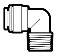 Acetal and Polypropylene Push-To-Connect Tube to Male Adapter Elbows