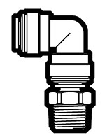 Acetal and Polypropylene Push-To-Connect Tube to Swivel Male Adapter Elbows