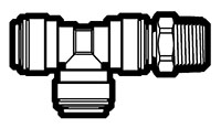 Acetal and Polypropylene Push-To-Connect Tube to Swivel Male Run Adapter Tee Fittings