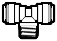 Polypropylene Push-To-Connect Tube to Male NPTF Drop Adapter Tee Fittings