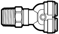 Polypropylene Push-To-Connect Tube to Male NPTF Swivel Y Adapter Fittings