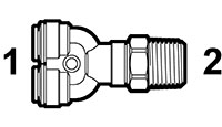 Polypropylene Push-To-Connect Tube to Male NPTF Swivel Y Adapter Fittings - 2