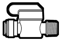 Polypropylene Push-To-Connect Tube to Male NPTF Straight Shut-Off Ball Valves