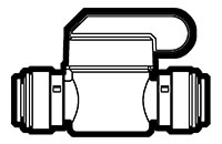 Acetal and Polypropylene Push-To-Connect Tube to Tube Straight Shut-Off Ball Valves