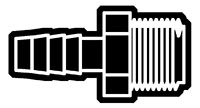 1/8 Inch NPT Size Polypropylene Hose Barb to Male Pipe Straight Adapter Fitting