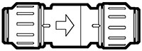 Acetal Push-To-Connect Single Check Valve Connector Fittings