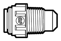 Acetal Push-To-Connect Tube to Male Flare Straight Adapter Fittings