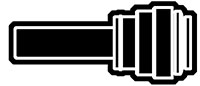 Acetal Push-To-Connect Metric Stem to Tube Enlarging Adapter Fittings