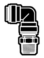 Acetal Push-To-Connect Metric Tube to Swivel Male Adapter Elbows