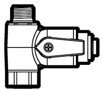 High-Performance Polymer Female x Male Compression Angle Stop Ball Valves with Takeoff