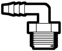 Nylon Plastic Hose Barb to Male Pipe Adapter Elbows