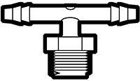 Nylon Plastic Hose Barb to Male Pipe Drop Adapter Tee Fittings