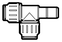 Copper Tube Size (CTS) Twist-To-Lock to Stem Stackable Tee Fittings