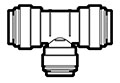 3/8 x 1/4 x 3/8 Inch Tube Outside Diameter Polypropylene Push-To-Connect Union Tee Fitting