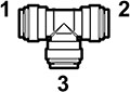 1/4 Inch Tube Outside Diameter Polypropylene Push-To-Connect Union Tee Fitting - 2