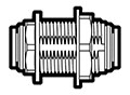 1/4 Inch Tube Outside Diameter Polypropylene Push-To-Connect Bulkhead Union