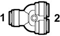 Polypropylene Push-To-Connect and Metric Two Way Divider Adapter Fittings - 2