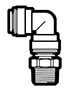 Acetal and Polypropylene Push-To-Connect Tube to Swivel Male Adapter Elbows