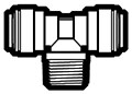 Polypropylene Push-To-Connect Tube to Male NPTF Drop Adapter Tee Fittings