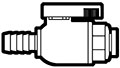 Polypropylene Push-To-Connect Hose Barb to Tube Straight Ball Valves