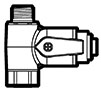 High-Performance Polymer Female x Male Compression Angle Stop Ball Valves with Takeoff