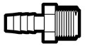 Nylon Plastic Hose Barb to Male Pipe Straight Adapter Fittings