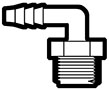 Nylon Plastic Hose Barb to Male Pipe Adapter Elbows