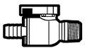 Polypropylene Push-To-Connect Hose Barb to Male NPTF Straight Ball Valves